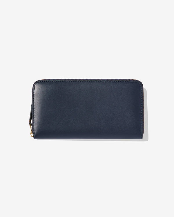 CDG Wallet - Classic Leather Zip Around Wallet - (Navy SA0111)