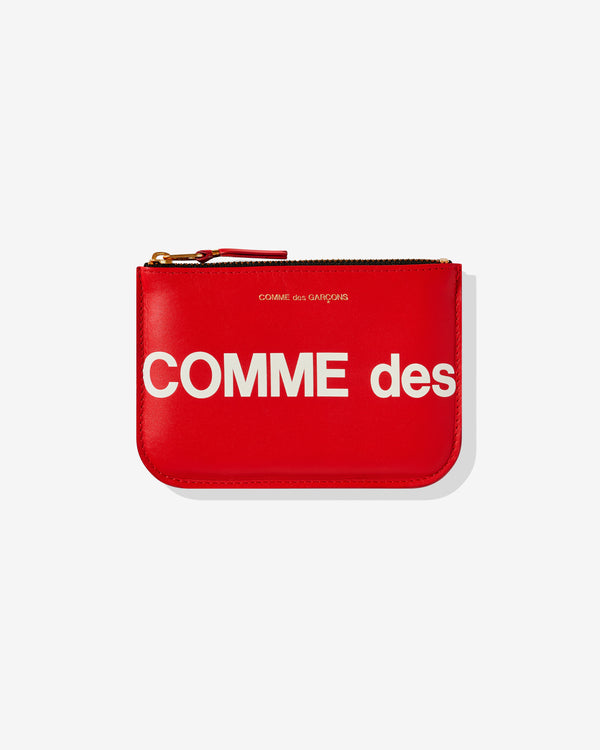 CDG Wallet - Huge Logo Wallet Zip Pouch - (Red SA8100HL)