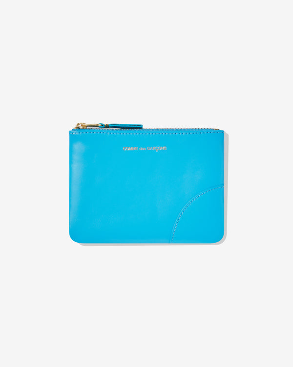 CDG Wallet - Classic Leather Zip Pouch - (Blue SA8100C)