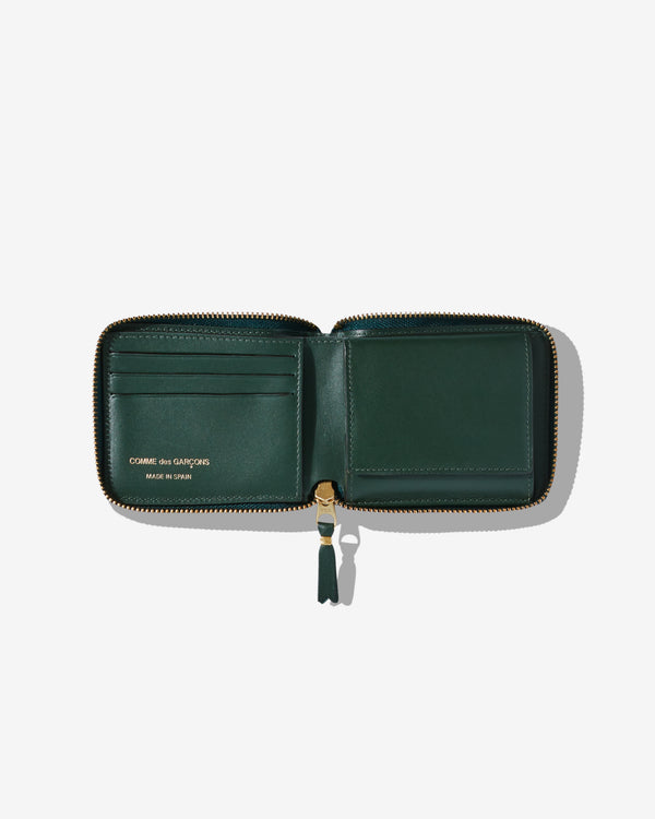 CDG Wallet - Classic Leather Full Zip Around Wallet - (Bottle Green SA7100)
