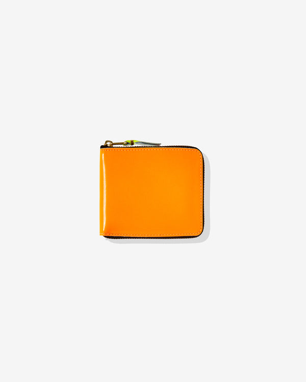 CDG Wallet - Super Fluo Full Zip Around Wallet - (Light Orange/Pink SA7100SF)