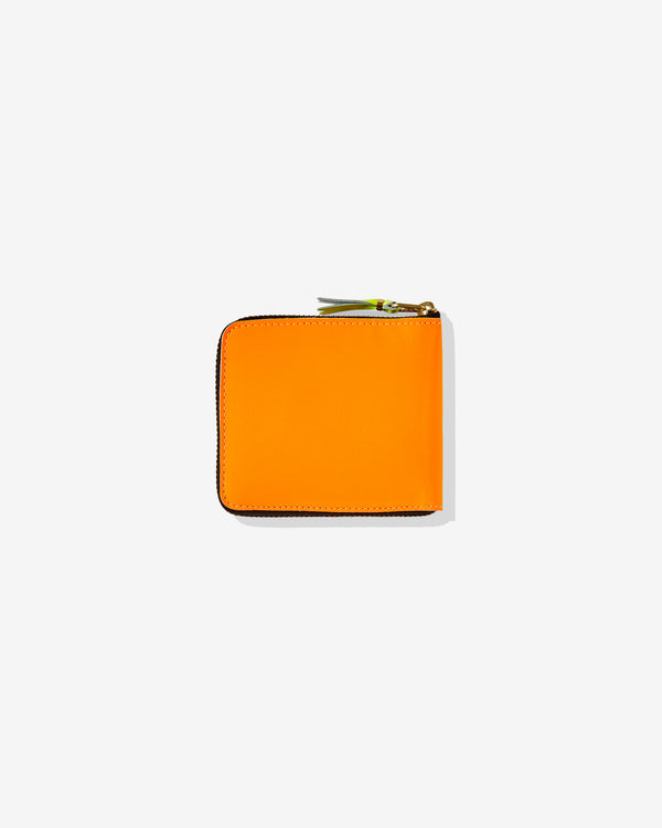CDG Wallet - Super Fluo Full Zip Around Wallet - (Light Orange/Pink SA7100SF)