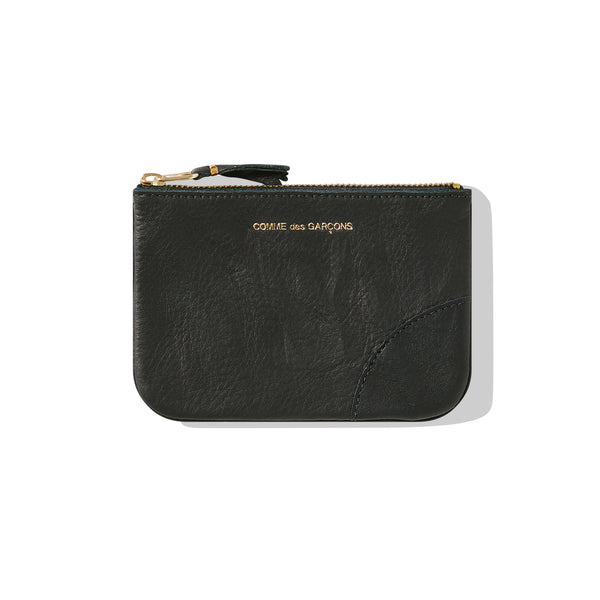 CDG Wallet - Washed Wallet Zip Pouch - (Black)