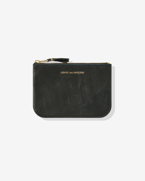 CDG Wallet - Washed Wallet Zip Pouch - (Black SA8100)