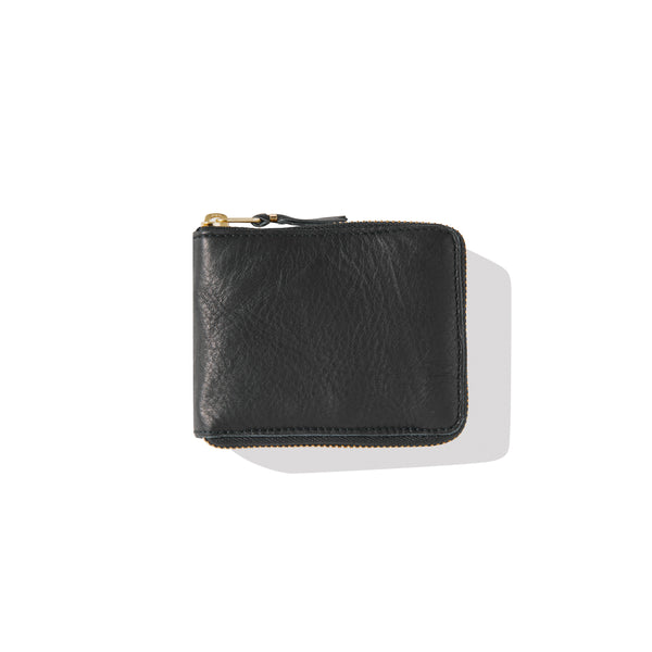CDG Wallet - Washed Full Zip Around Wallet - (Black) 7100
