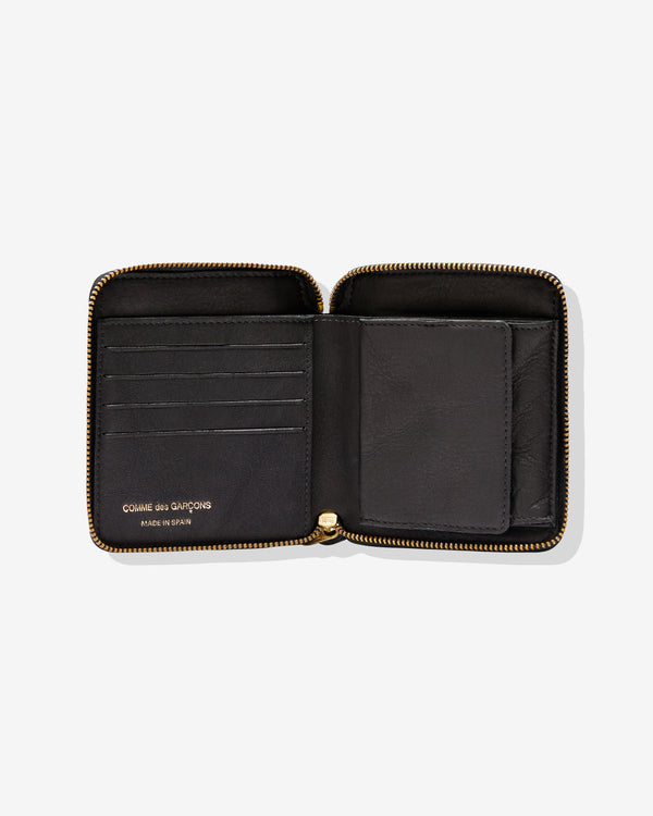 CDG Wallet - Washed Full Zip Around Wallet - (Black SA2100)