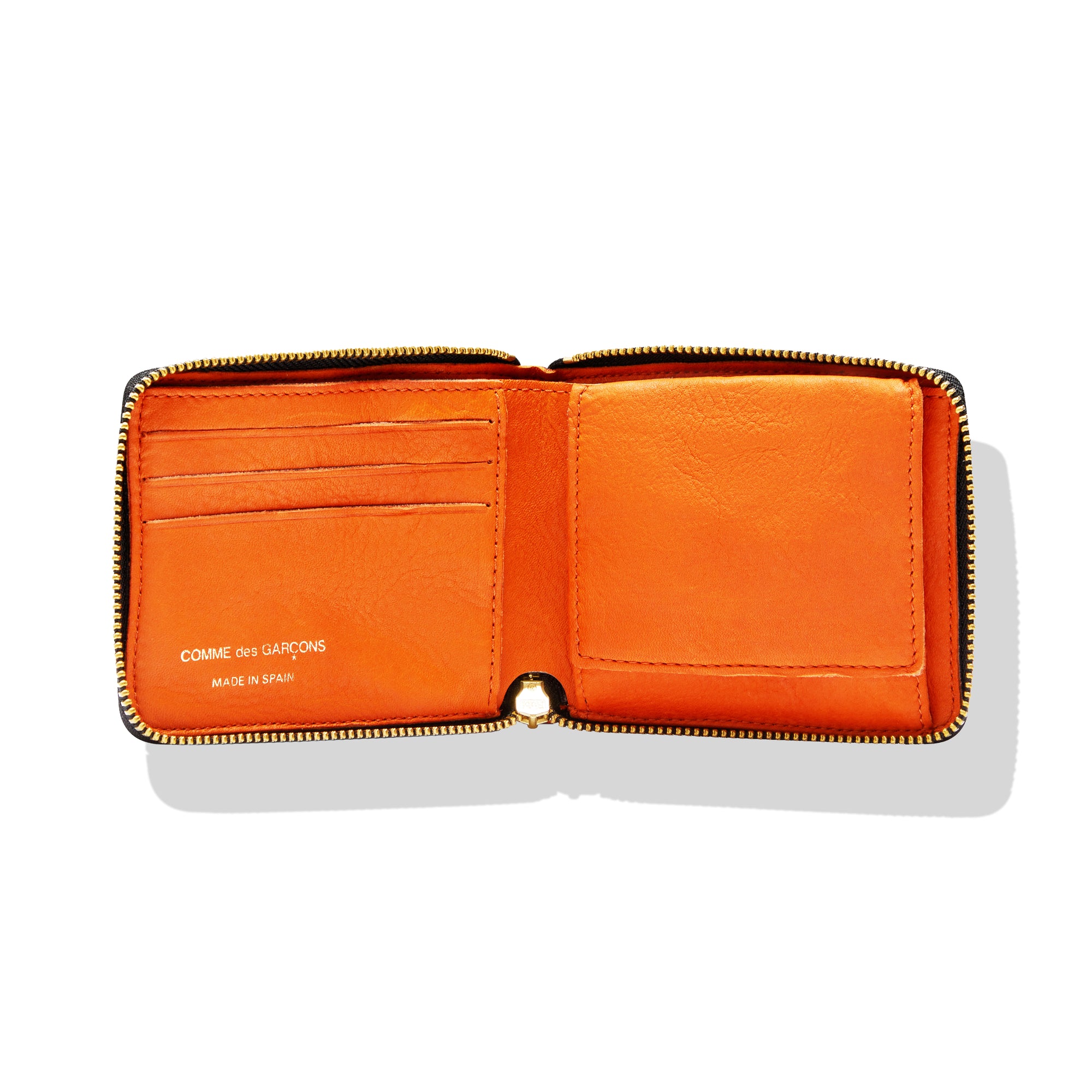 CDG Wallet - Washed Full Zip Around Wallet - (Burnt Orange) 7100 view 2