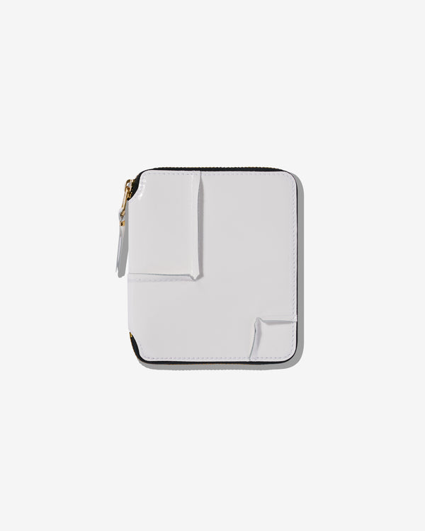 CDG Wallet - Reversed Hem Full Zip Around Wallet - (White) SA2100RH