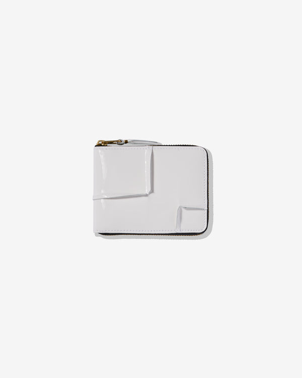 CDG Wallet - Reversed Hem Full Zip Around Wallet - (White) SA7100RH