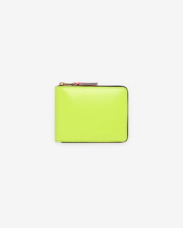 CDG Wallet - Men's Super Fluo Full Zip Around Wallet - (SA7100SF Yellow/Pink)