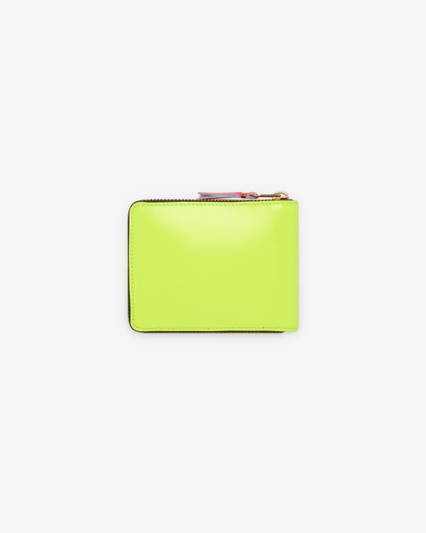 CDG Wallet - Men's Super Fluo Full Zip Around Wallet - (SA7100SF Yellow/Pink)