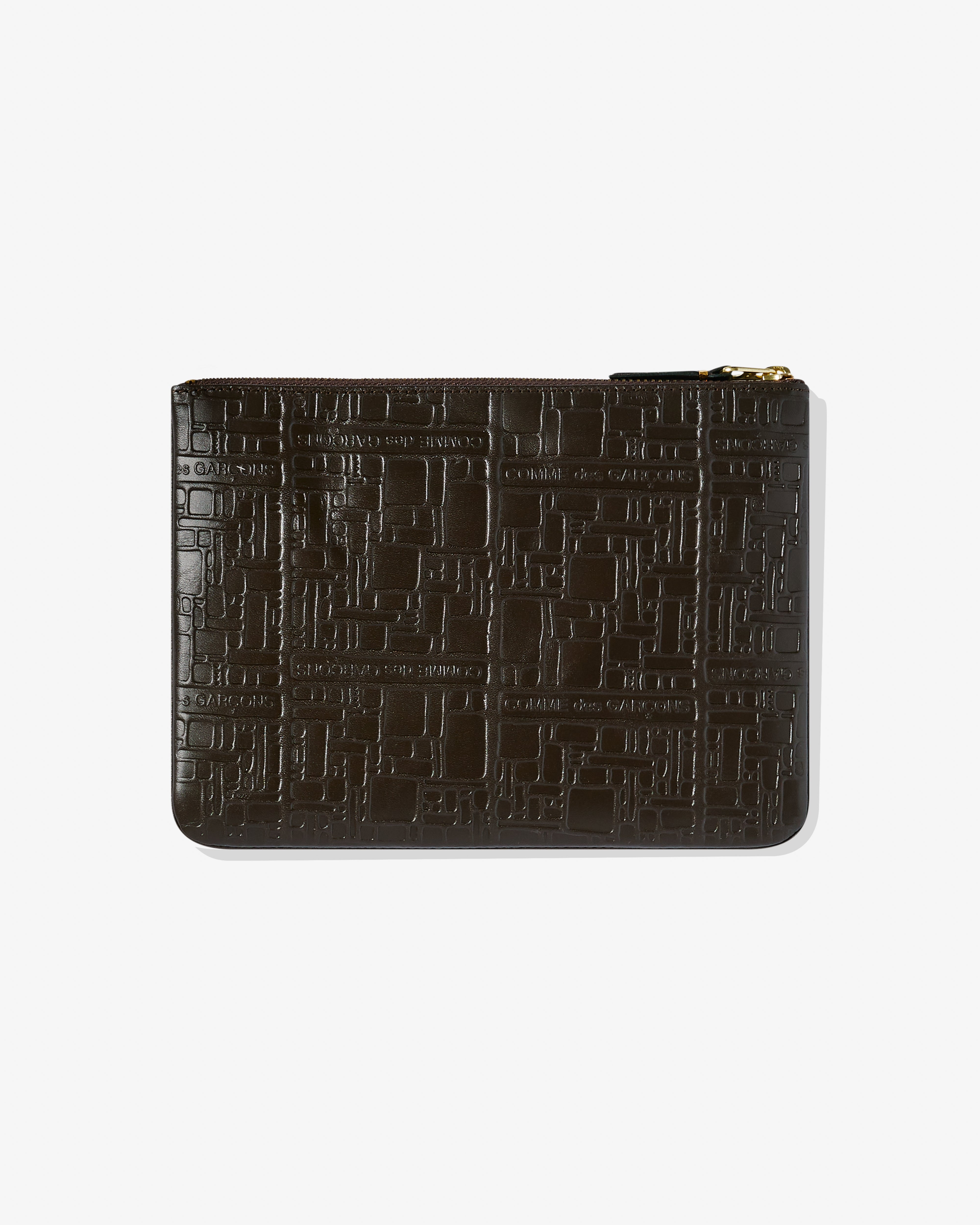 CDG Wallet: Embossed Logo Zip Pouch (Brown SA5100EL) | Dover