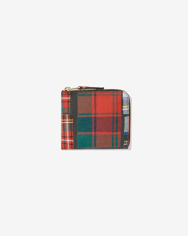 CDG Wallet - Tartan Patchwork Zip Around Wallet - (Red SA3100TP)