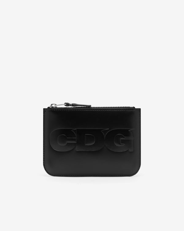 CDG - Embossed Logo Zip Pouch - (Black)