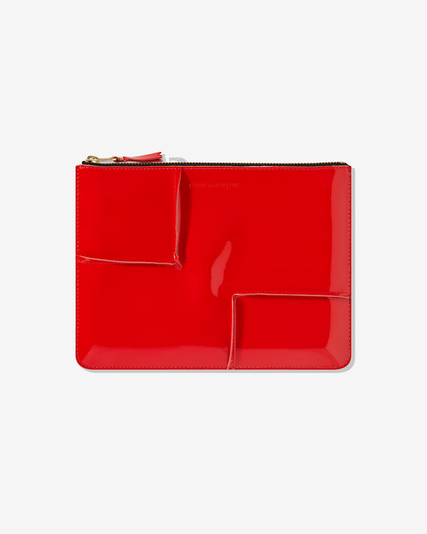 CDG Wallet - Reversed Hem Zip Pouch - (Red) SA5100RH