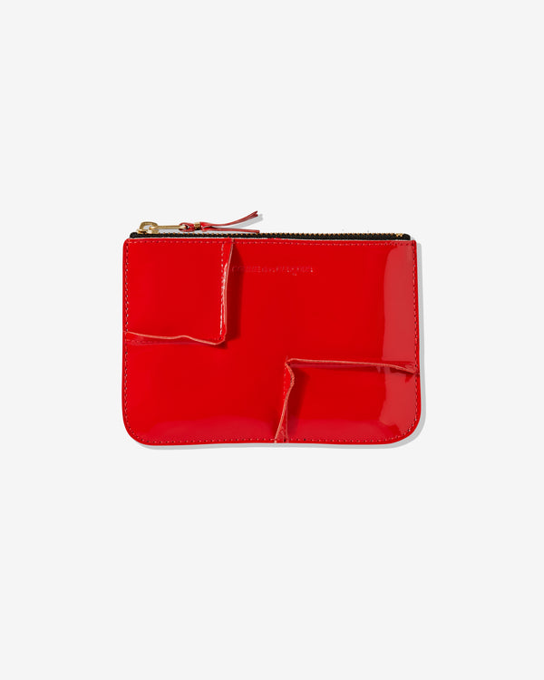 CDG Wallet - Reversed Hem Zip Pouch - (Red) SA8100RH