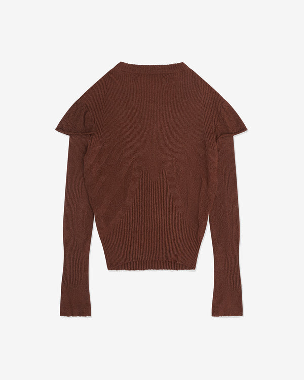 Charlie Constantinou - Men’s Light Knit Long Sleeve Top - (Brown)