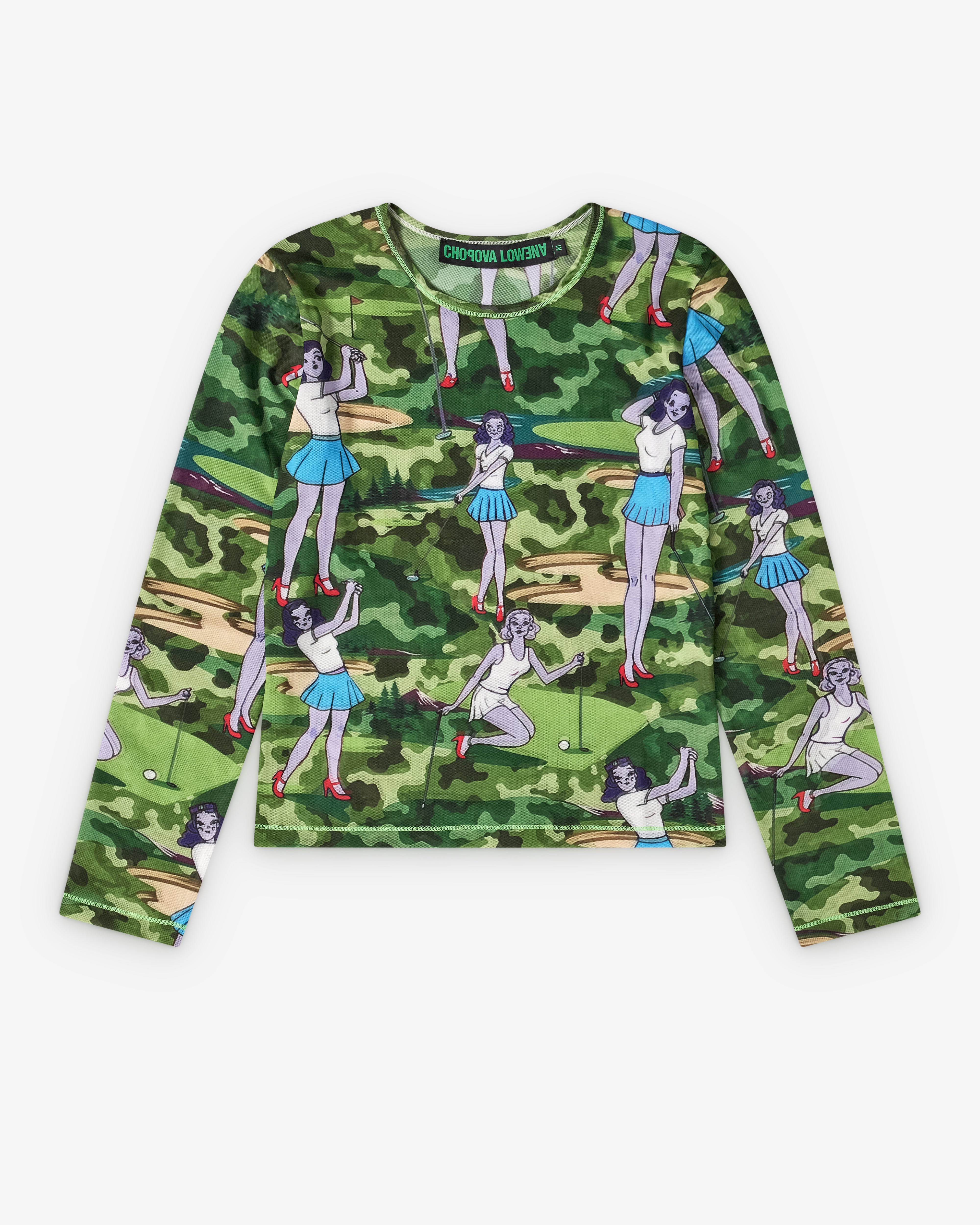 Chopova Lowena: Women's Swing and Miss Fitted Mesh Top (Multi