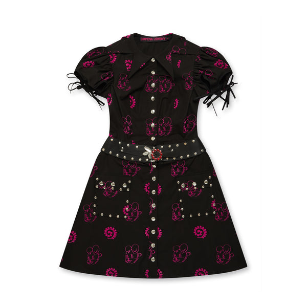 Chopova Lowena - Women’s Forte Belted Dress - (Black/Pink)