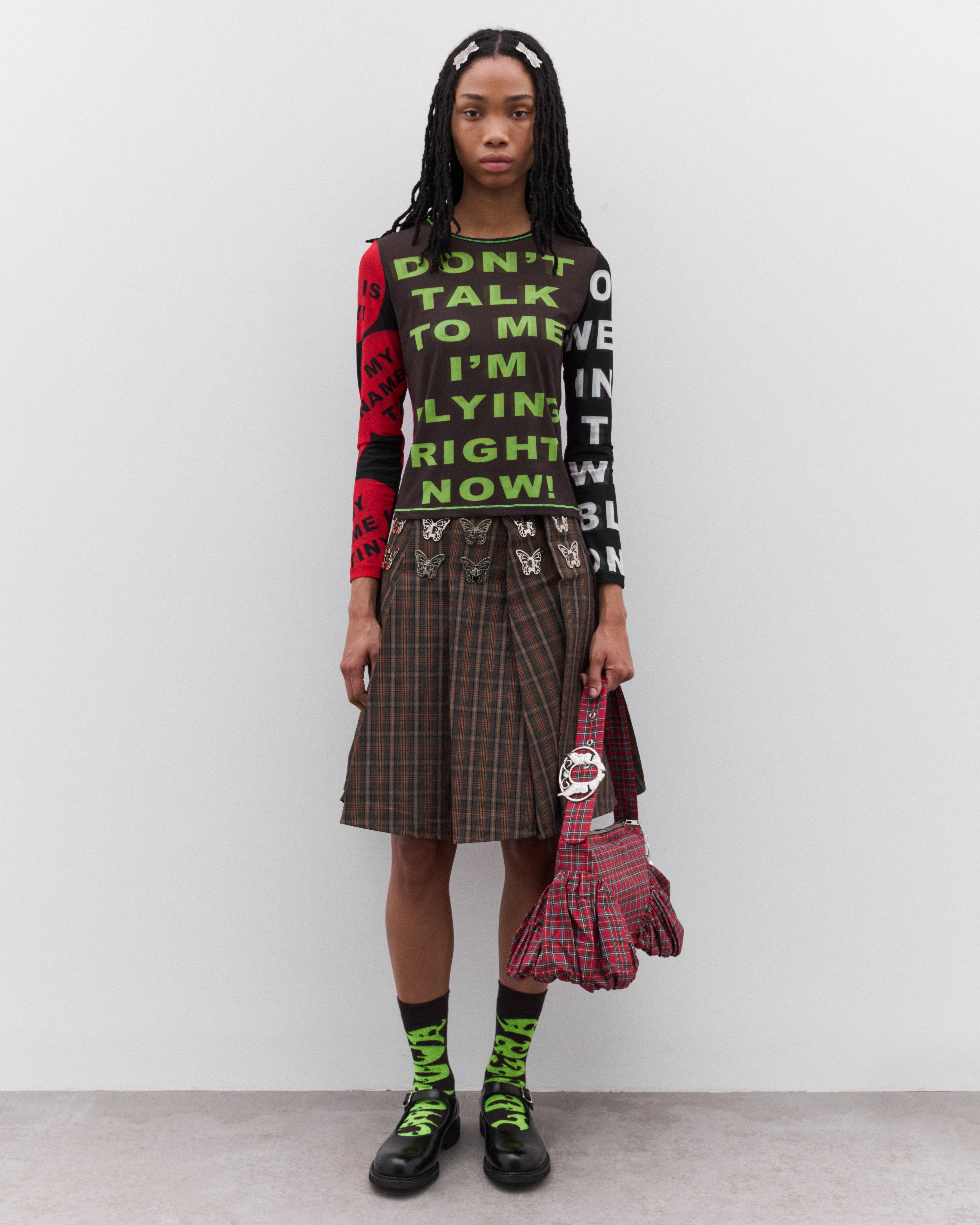 Chopova Lowena: Women's Don't Talk To Me Mesh Top (Multi) | DSML E