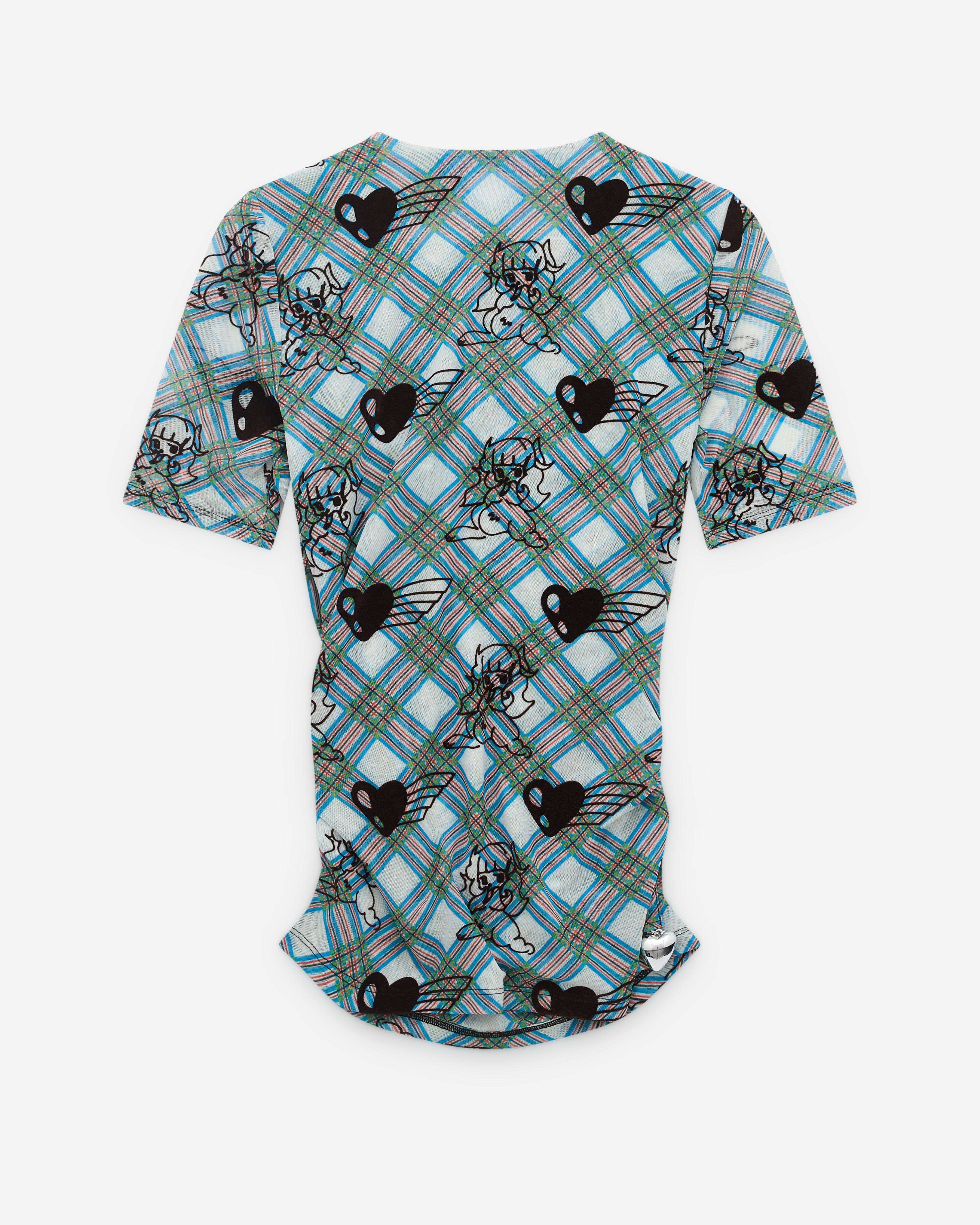 Chopova Lowena: Women's Sonicscape Mesh Top (Blue) | DSML E-SHOP