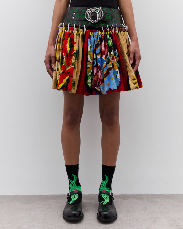 Chopova Lowena - Women’s Cross Stitch Mini Carabiner Skirt - (Multi)
