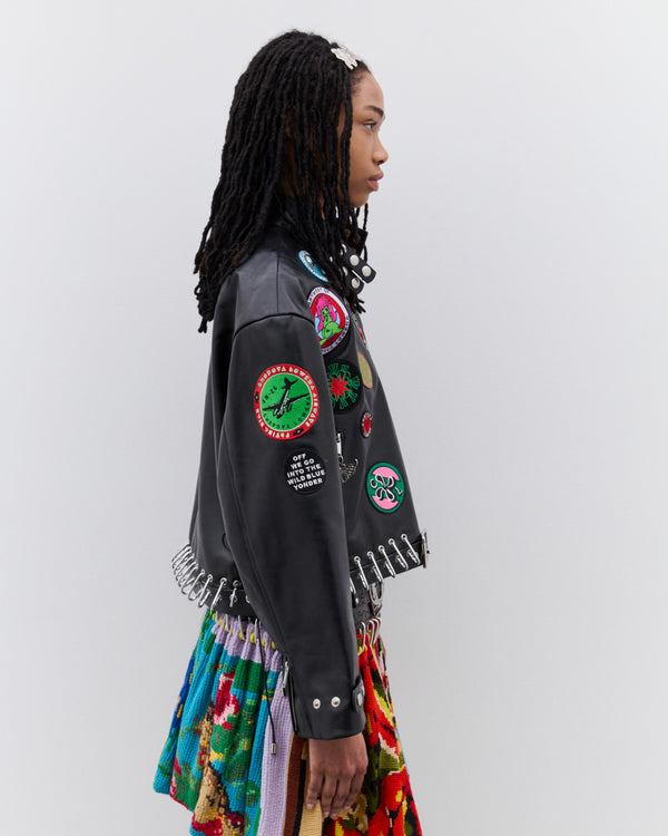 Chopova Lowena - Women’s Patch Leather Jacket - (Black)