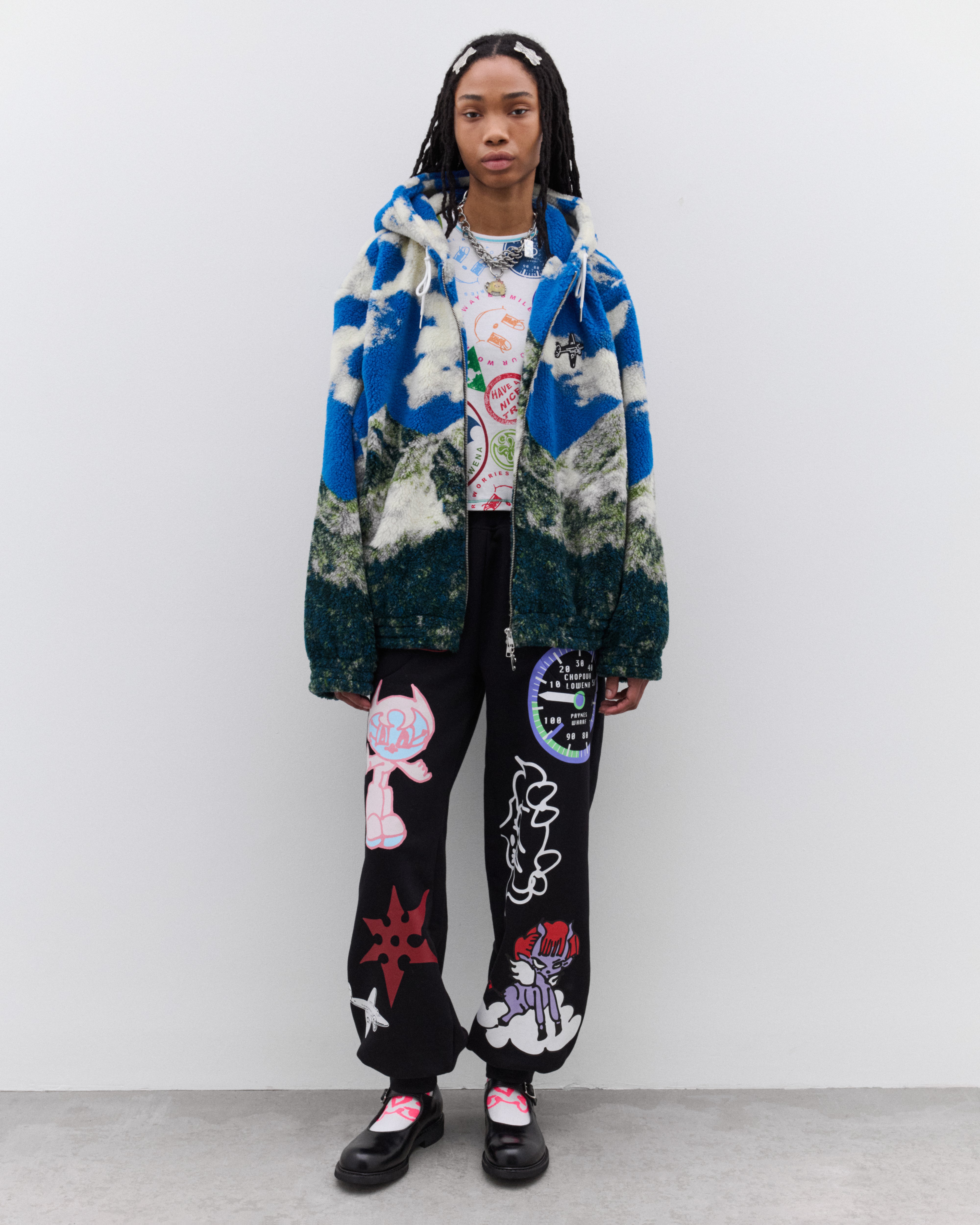 ジャケット・アウター Chopova LowenaAW24BlueKnot Eye Hooded L Blue Leather Jacket – Chopova Lowena