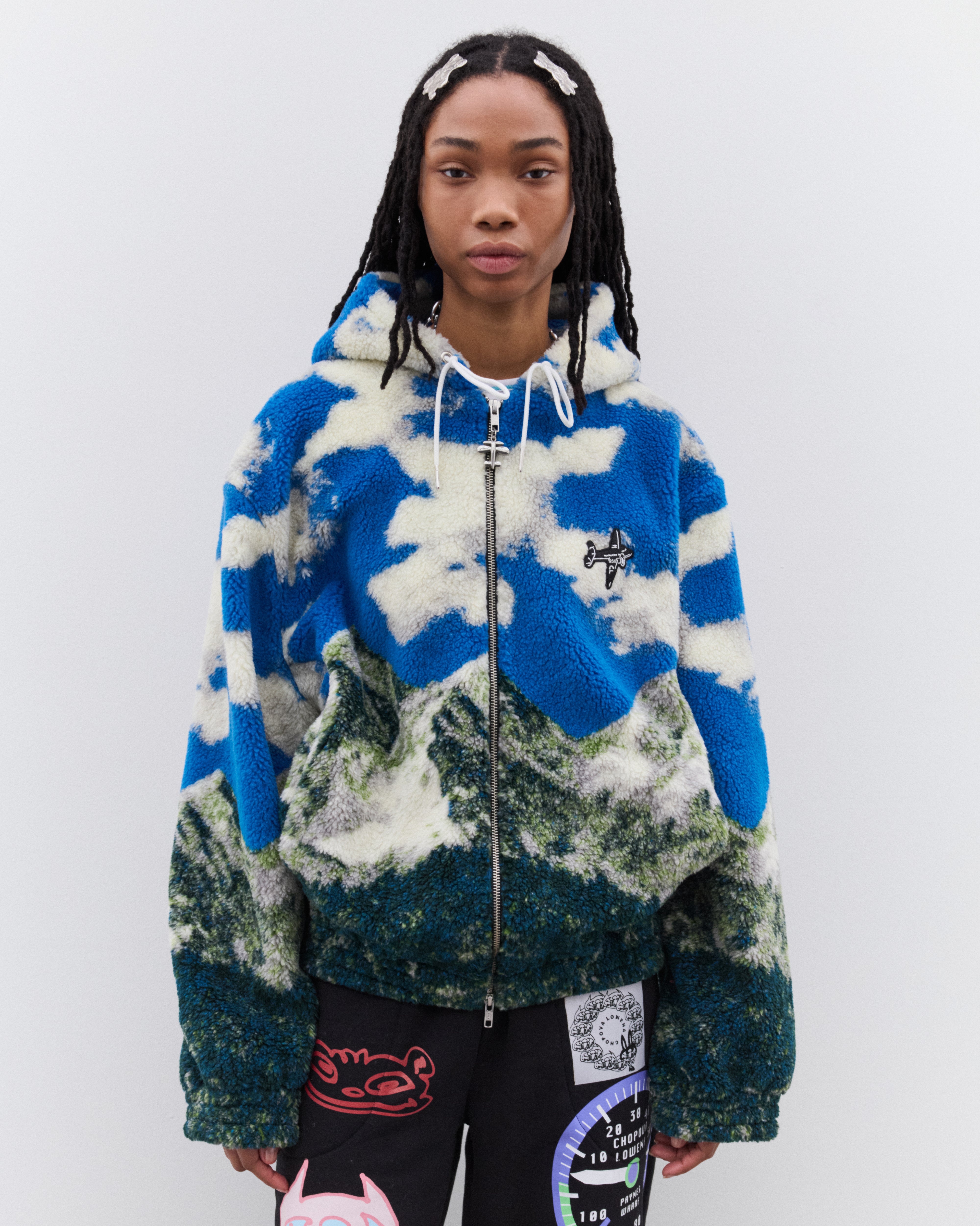 Chopova Lowena: Women's CL Airlines Oversized Fleece (Green