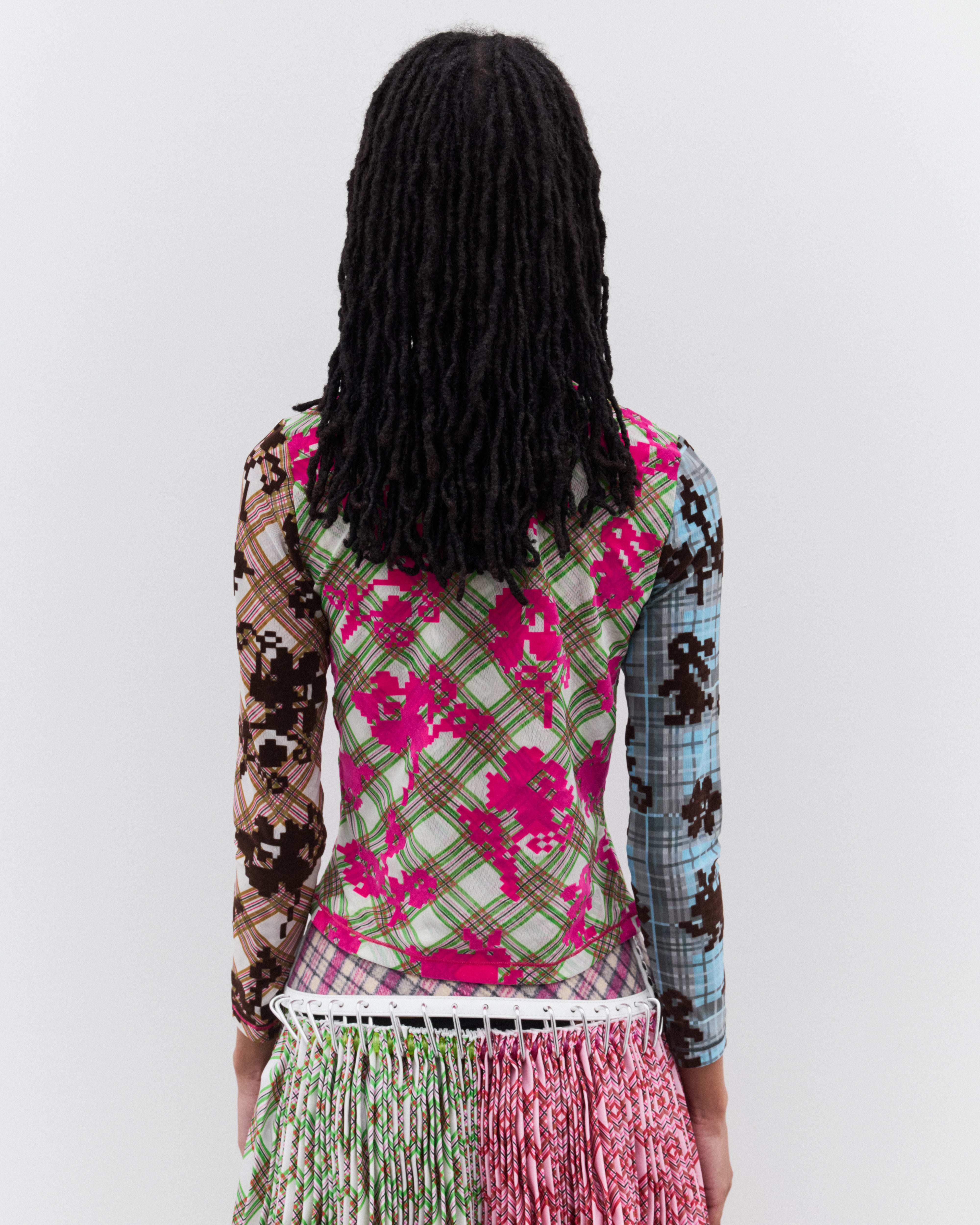 Chopova Lowena: Women's Pixel Bunny Mesh Top (Multi) | Dover
