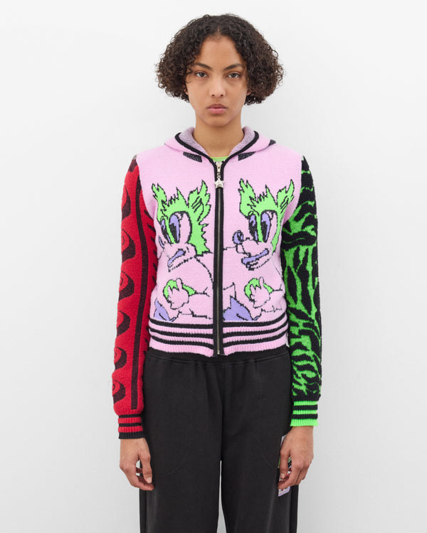 Chopova Lowena - Women's Zip Up Hooded Mascot Cardigan - (Multi)