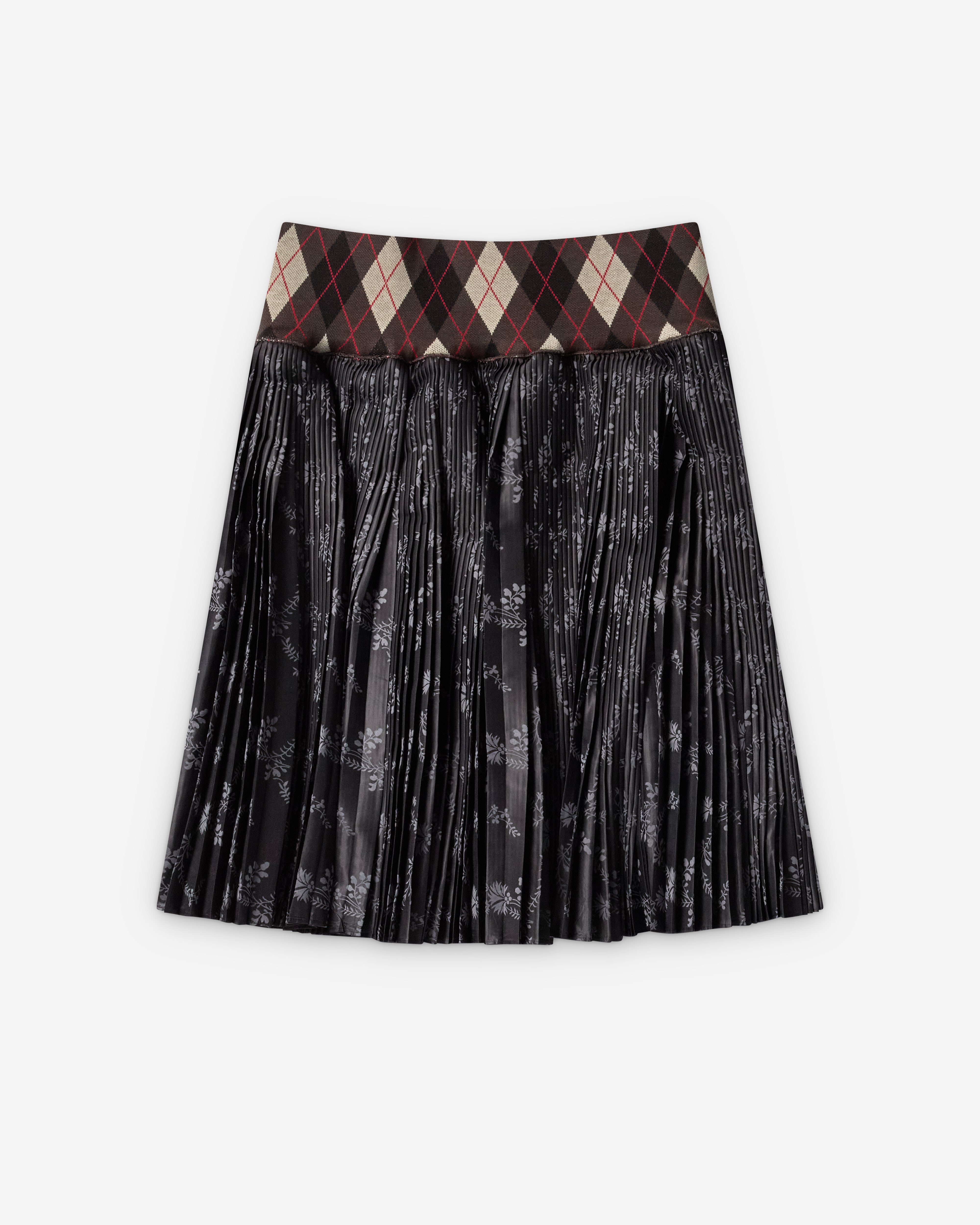 Chopova Lowena: Women's Crescent Pleated Knee Skirt (Black