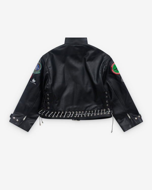 Chopova Lowena - Women’s Patch Leather Jacket - (Black)