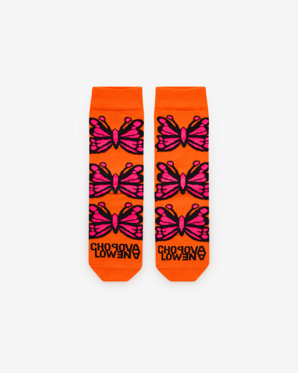 Chopova Lowena - Women’s Butterfly Short Socks - (Orange)