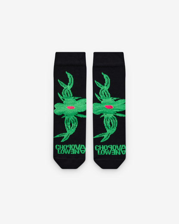 Chopova Lowena - Women’s Pointy Floral Short Socks - (Black)