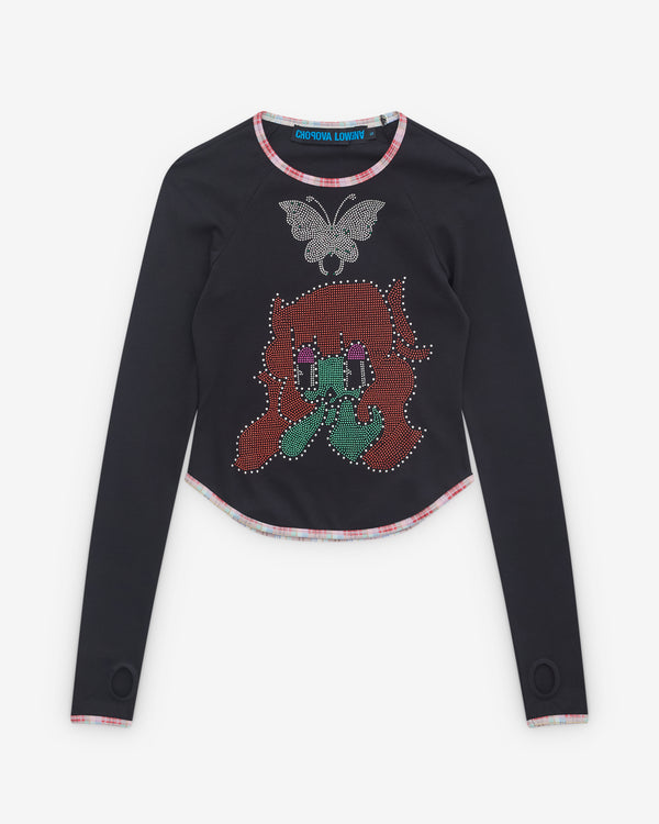 Chopova Lowena - Women’s Tiny Crystal Jersey Top - (Black)