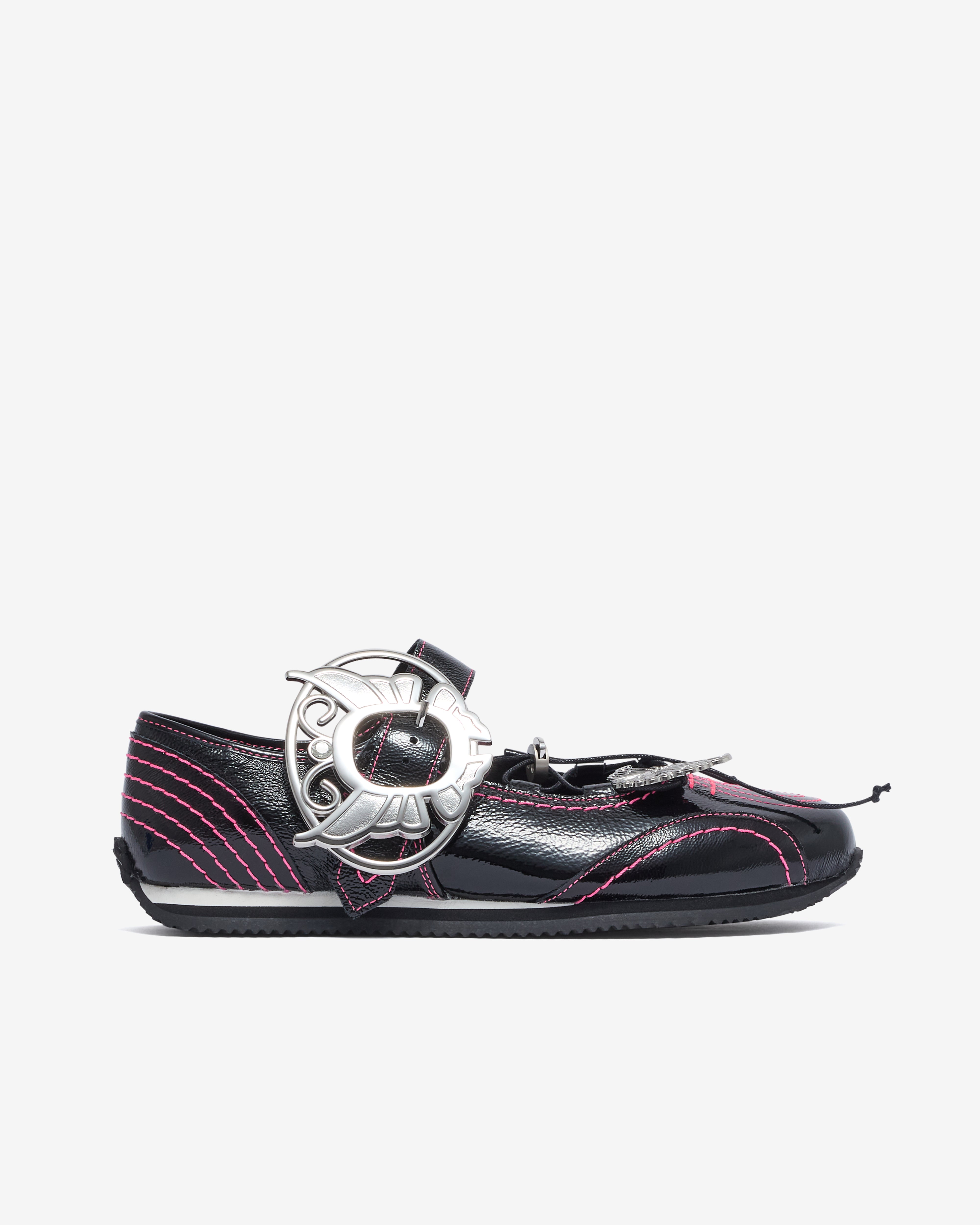 Chopova Lowena: Women's Butterfly Marta Mary Jane Loafers (Black