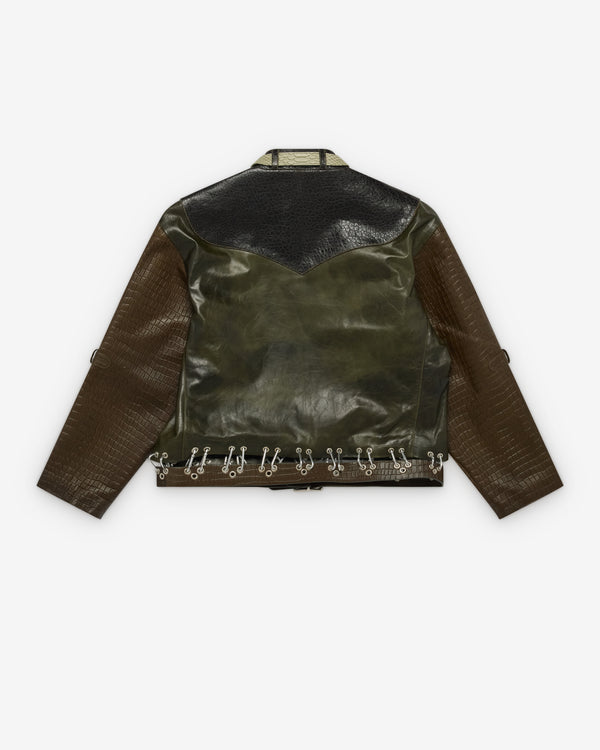 Chopova Lowena - Women's Leather Jacket - (Green/Multi)