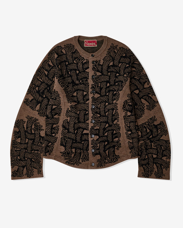 Christopher Nemeth - Men’s Round Neck Cardigan - (Brown)