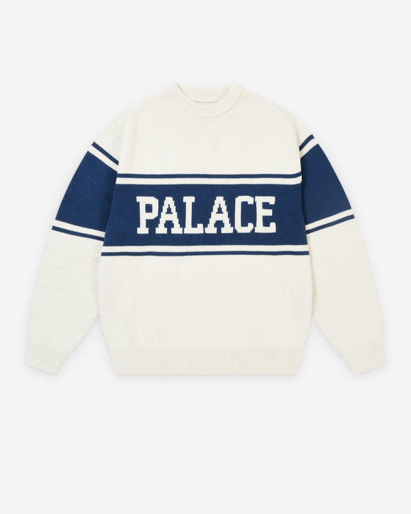 Palace - Men's College Stripe Knit - (White)