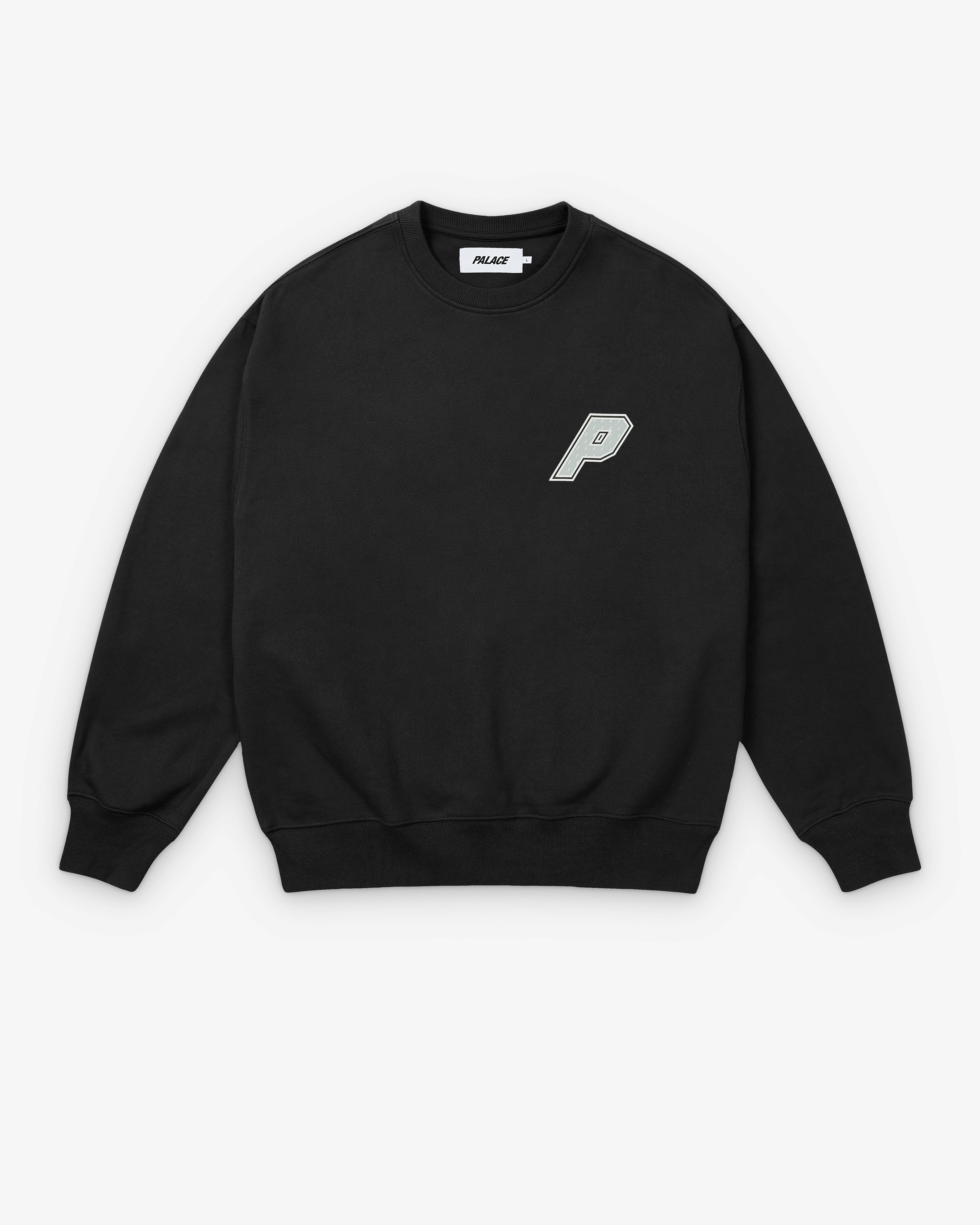 Palace: Collegiate P3 Crew (Black) | DSML E-SHOP