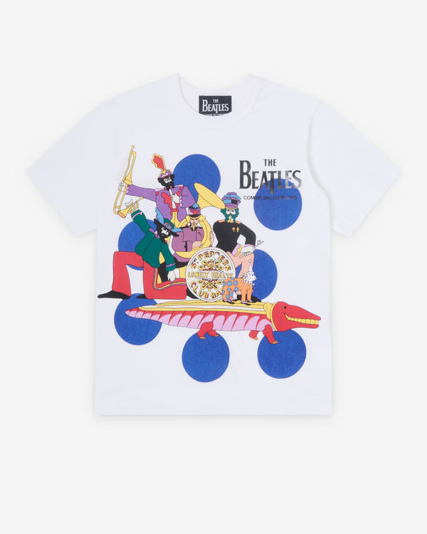 CDG Beatles - Blue Dot Band T-Shirt - (White)
