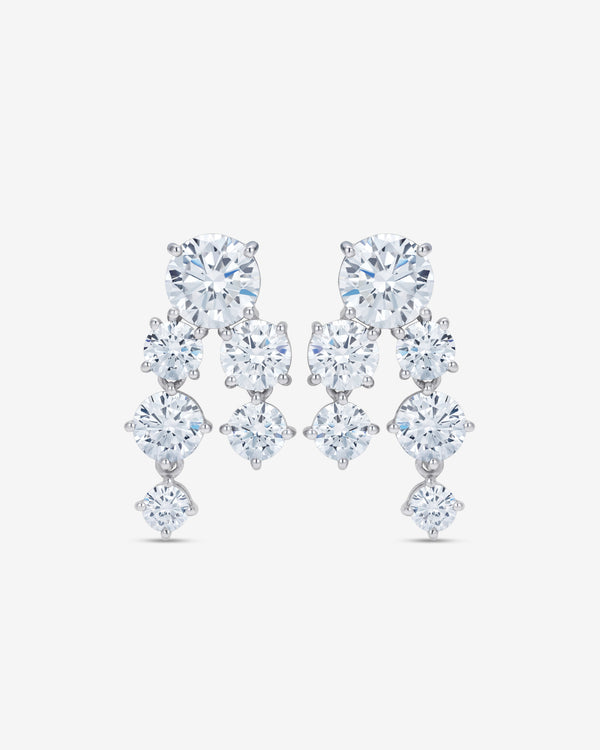 Completedworks - Zirconia and Recycled Silver Earrings - (Silver)
