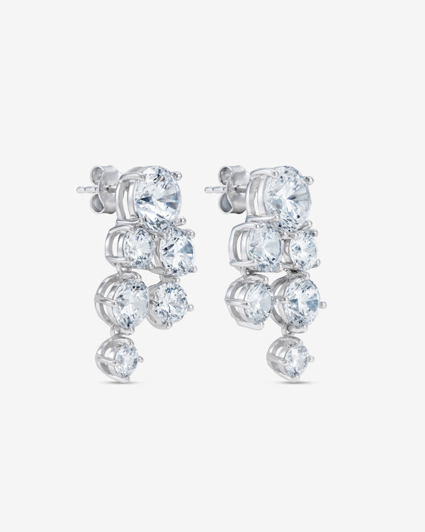 Completedworks - Zirconia and Recycled Silver Earrings - (Silver)