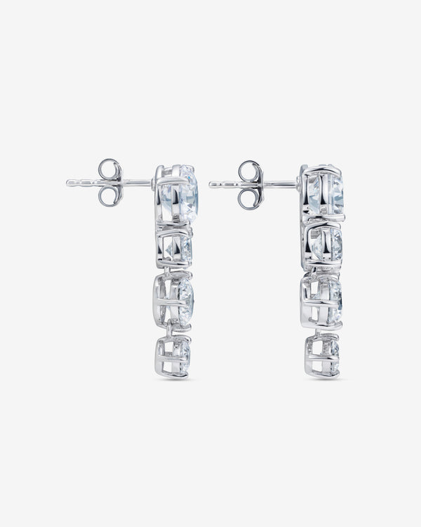 Completedworks - Zirconia and Recycled Silver Earrings - (Silver)