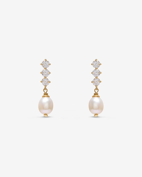 Completed Works - Pearl And Zirconia Earrings - (Multi)