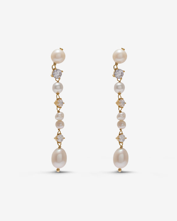 Completed Works - Pearl And Zirconia Earrings - (Multi)
