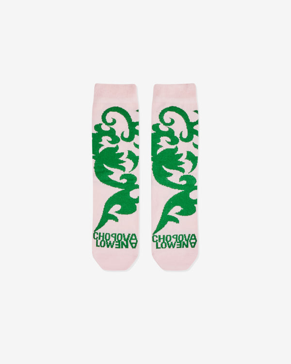 Chopova Lowena - Women's Short Bamboo Socks - (Pink/Green)