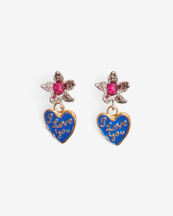 Chopova Lowena - Women's I Love You Earrings - (Silver)