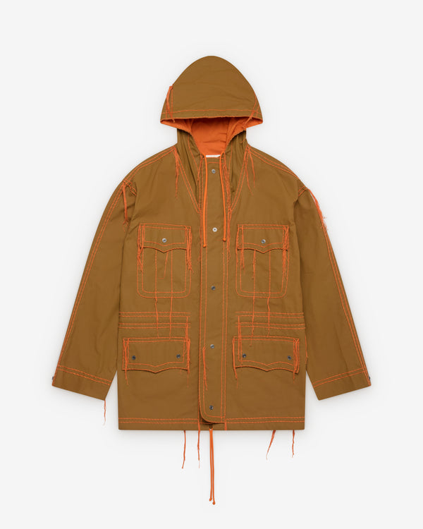 Craig Green - Men's Two Tone Embroidered Anorak - (Brown/Orange)